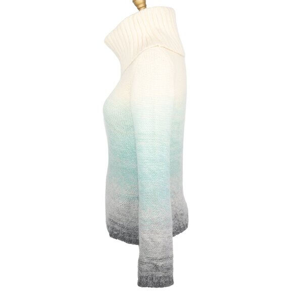 Marks & Spencer Ombre Turtleneck Sweater – Mint/Cream/Gray  Women’s US 6 (UK 10) - Picture 4 of 12